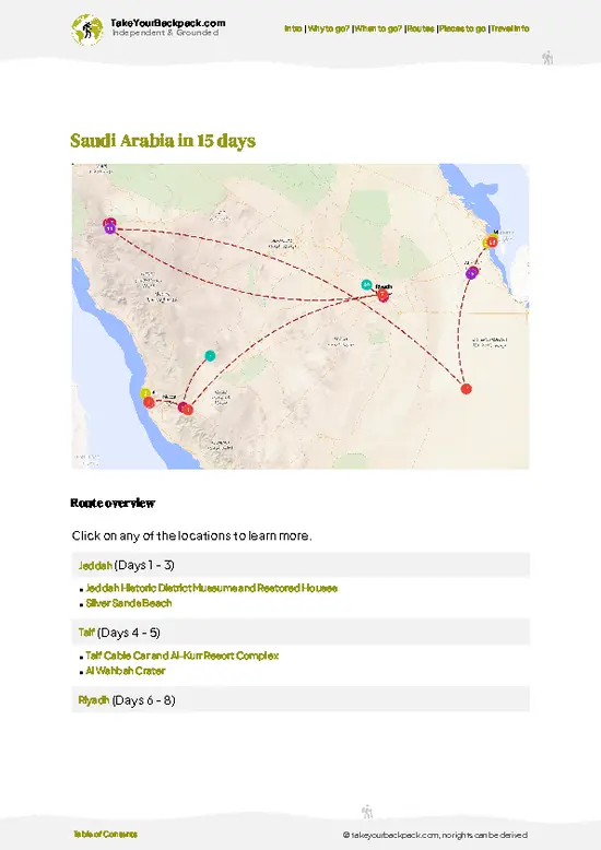example page 4 from our offline Travel Guide for Saudi Arabia